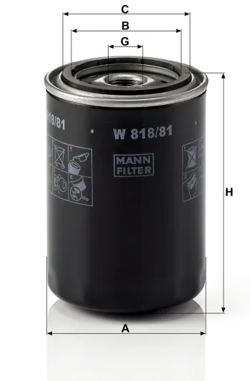 Filtr oleju Mann Filter W818/81 — zdjęcie 2