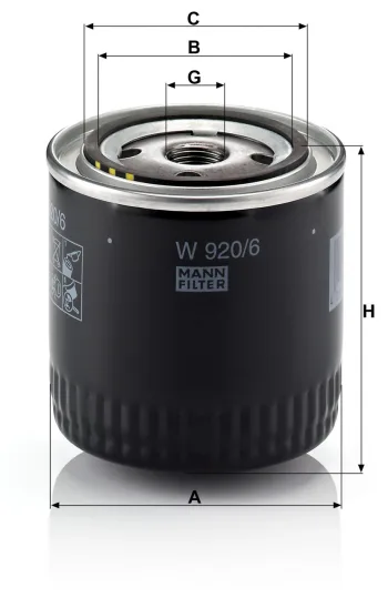 Filtr oleju Mann Filter W920/6 — zdjęcie 2