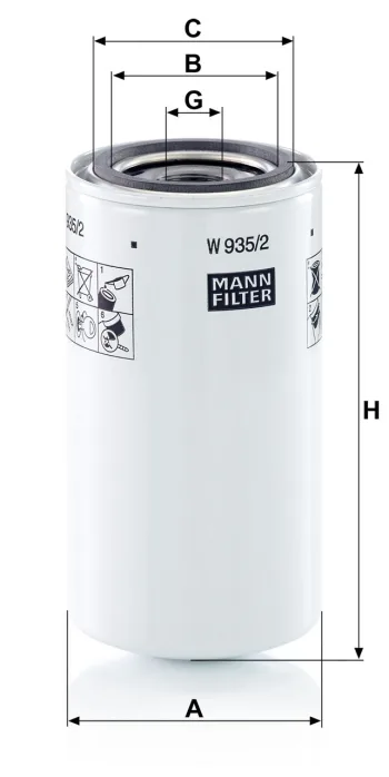 Filtr oleju Mann Filter W935/2 — zdjęcie 2