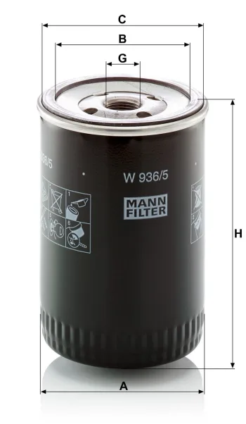 Filtr oleju Mann Filter W936/5 — zdjęcie 3