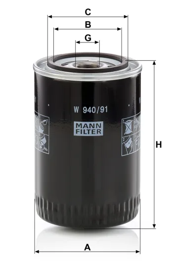 Filtr oleju Mann Filter W940/91 — zdjęcie 2