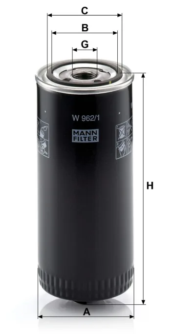 Filtr hydrauliczny Mann Filter W962/1 — zdjęcie 2
