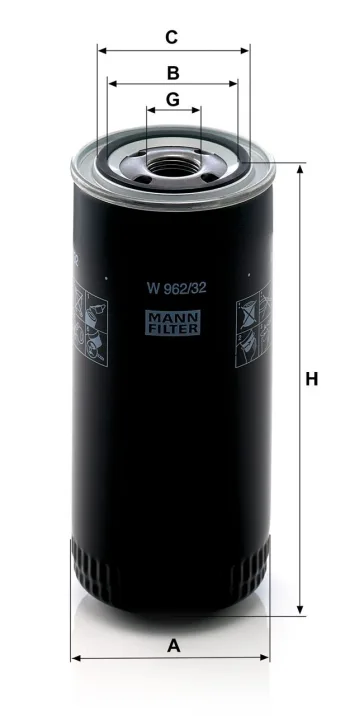 Filtr oleju Mann Filter W962/32 — zdjęcie 2