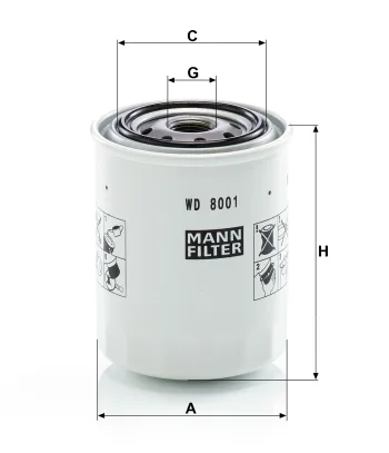 Filtr hydrauliczny Mann Filter WD8001 — zdjęcie 2