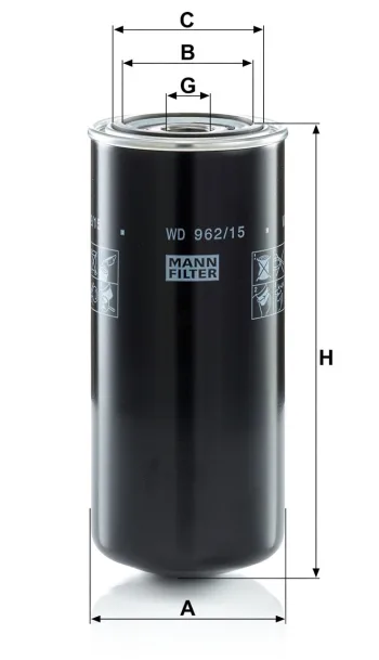 Filtr oleju Mann Filter WD962/15 — zdjęcie 2