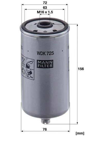 Filtr paliwa Mann Filter WDK725 — zdjęcie 2
