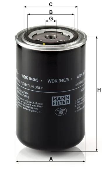 Filtr paliwa Mann Filter WDK940/5 — zdjęcie 2