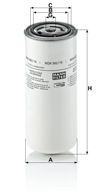 Filtr paliwa Mann Filter WDK962/16 — zdjęcie 2