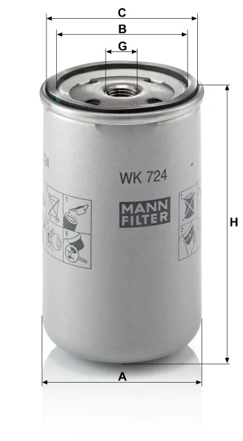 Filtr paliwa Mann Filter WK724 — zdjęcie 2
