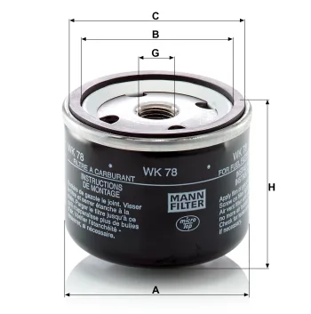 Filtr paliwa Mann Filter WK78 — zdjęcie 2