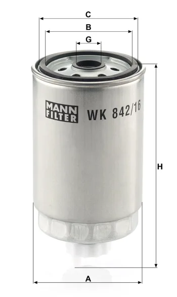 Filtr paliwa Mann Filter WK842/16 — zdjęcie 2
