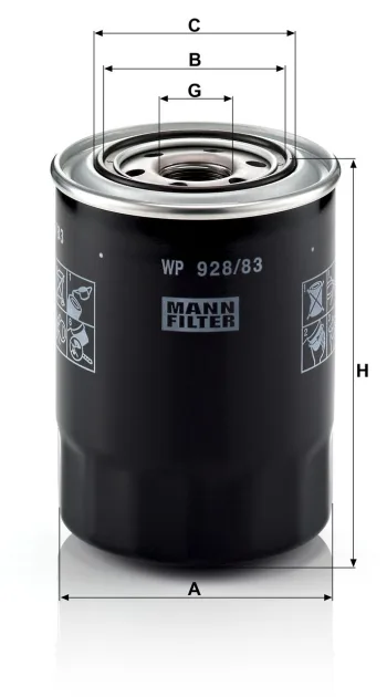 Filtr oleju Mann Filter WP928/83 — zdjęcie 2